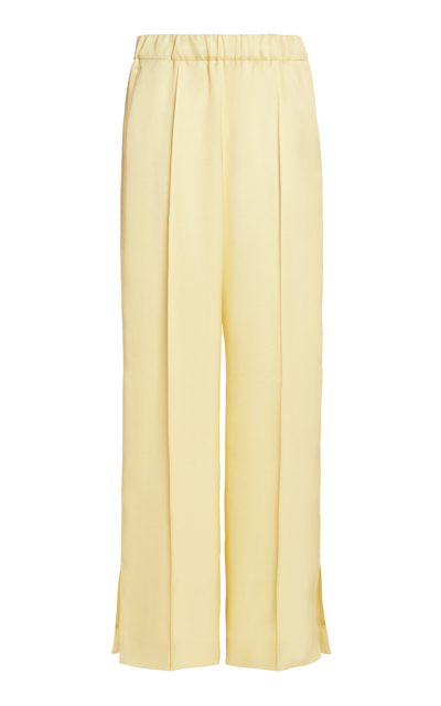 Jil Sander Yellow High Wasited Trousers In Viscose Woman In Neutrals