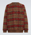 Undercover Oversized Checked Brushed Wool-blend Sweatshirt In Brown Ck