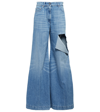 PETER DO DISTRESSED HIGH-RISE WIDE-LEG JEANS