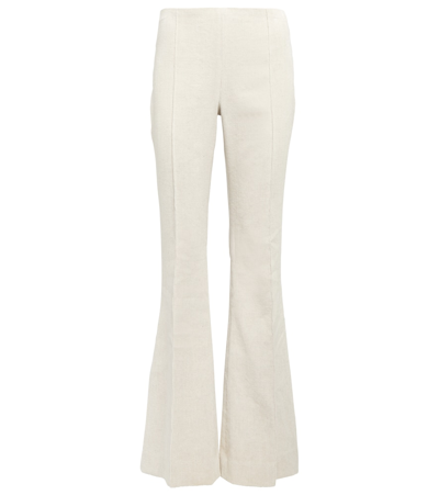 The Row Rebecca Cotton And Linen Corduroy Trousers In Oat
