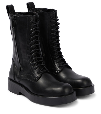 Ann Demeulemeester Maxim Lace-up Leather Boots In Black