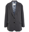 The Frankie Shop Bea Single-breasted Canvas Jacket In Charcoal