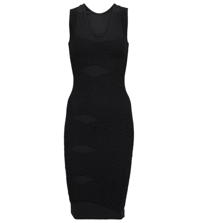 Wolford Shaping Plissé Knit Midi Dress In Black