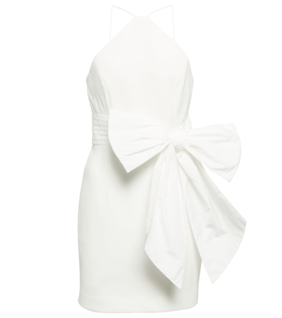 Rebecca Vallance Grace Bow-detail Halterneck Minidress In Ivory