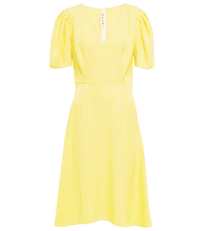 Marni V-neck Midi Dress In Gelb