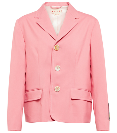 Marni Tailored Virgin Wool Jacket In Pink