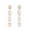 Suzanne Kalan Kira 14kt Gold Drop Earrings With White Topaz In Peridot Mix/yg