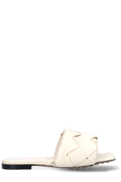 Bottega Veneta The Lido Flat Sandals In White | ModeSens