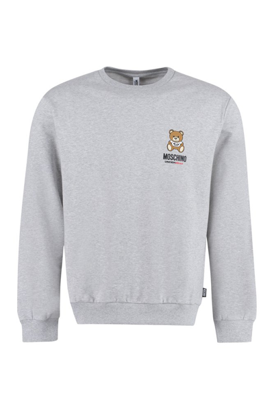 Moschino Teddy Bear-print Crew-neck Sweatshirt In Grey