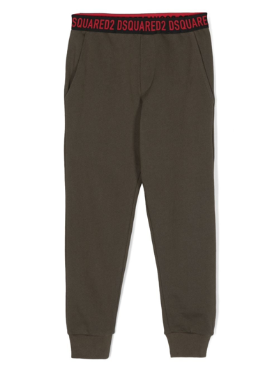 Dsquared2 Kids' Logo-tape Track Pants In Green