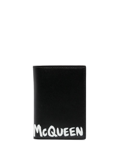 Alexander Mcqueen Logo-print Bi-fold Wallet In Black