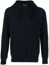 EMPORIO ARMANI RAGLAN-SLEEVED KNIT HOODIE