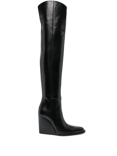 Victoria Beckham Leather Over-the-knee Boots In Black