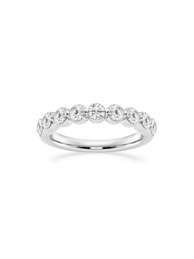 Saks Fifth Avenue Women's Build Your Own Collection 14k White Gold & 9 Natural Round Diamond Wedding Band In 1.5 Tcw White Gold