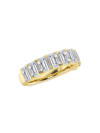 Saks Fifth Avenue Women's Build Your Own Collection 14k Yellow Gold & 9 Natural Emerald Cut Diamond Anniversary Band In 4 Tcw Yellow Gold
