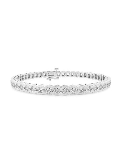 Saks Fifth Avenue Women's Build Your Own Collection Platinum & Lab Grown Diamond Half Bezel Tennis Bracelet In 10 Tcw Platinum
