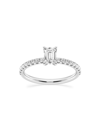 Saks Fifth Avenue Women's Build Your Own Collection Platinum & Lab Grown Emerald Cut Diamond Hidden Halo Engagement Ri In 0.8 Tcw Platinum