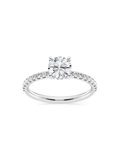 Saks Fifth Avenue Women's Build Your Own Collection 14k White Gold & Lab Grown Round Diamond Hidden Halo Engagement Ri In 1.33 Tcw White Gold