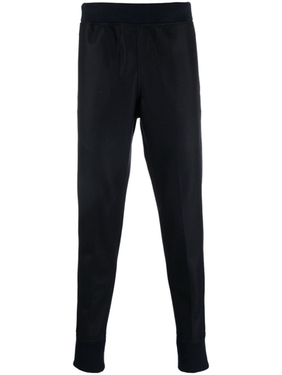 Jil Sander Ribbed-waistband Tapered-leg Track Trousers In Blue