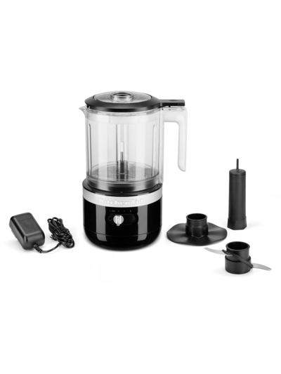 Kitchenaid Cordless 5-cup Food Chopper With Multi-purpose Blade & Whisk Accessory In Onyx Black