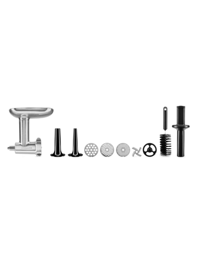 Kitchenaid Metal Food Grinder Attachment & Sausage Maker Kit For Stand Mixers In Silver
