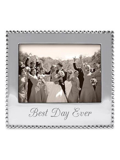 Mariposa Best Day Ever Beaded Frame In Silver