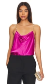 Cami Nyc Busy Bias-cut Cami W/ Pearl Chain Straps In Magnolia