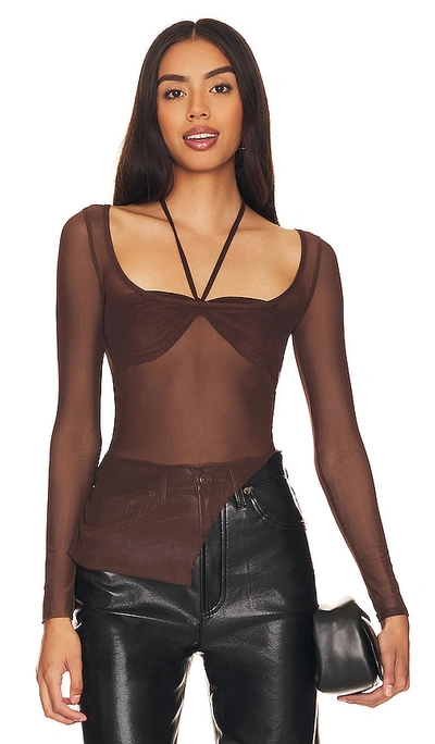 Superdown Shania Top In Brown