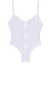 Hanky Panky X Revolve Open Gusset Keyhole Teddy In White