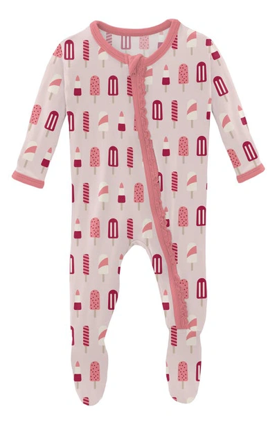 Kickee Pants Babies' Muffin Ruffle Fitted One-piece Footie Pajamas In Macaroon Popsicles