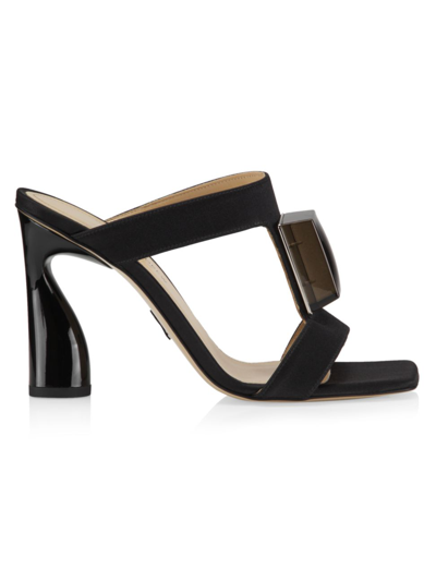 Paul Andrew Women's Cube Satin Mules In Black