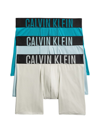 Calvin Klein Men's 3-pack Logo Boxer Briefs In Ocean Mist