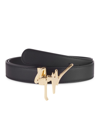 Giuseppe Zanotti Men's Brass Logo Leather Belt In Red