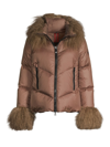 POST CARD WOMEN'S SOLL MQE SHEARLING-TRIMMED PUFFER JACKET
