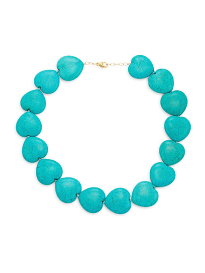 Jia Jia Women's Turquoise Jumbo Heart Necklace