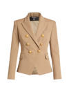 Balmain Women's Double-breasted Wool Blazer In Sable