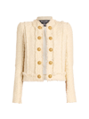 Balmain Double-breasted Tweed Jacket In White