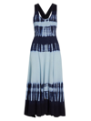 Proenza Schouler Tie-dyed Stretch-knit Maxi Dress In Blue Multi