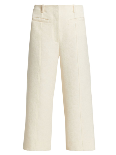 Proenza Schouler Floral Jacquard Straight-leg Pants In White