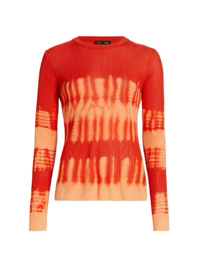 Proenza Schouler Women's Tie-dye Rib-knit Sweater In Orange Multi