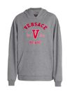 Versace Gauzed Leece Fabric Hoodie In Medium Grey