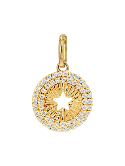 Rachel Reid Jewelry Women's 14k Yellow Gold & Diamond Double Halo Star Charm