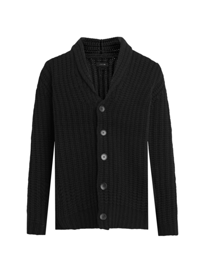 Joe's Jeans Merino Wool Shawl Collar Cardigan In Black