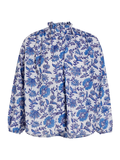 Mille Women's Francesca Floral Button-up Top In Blue