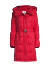 Sam Edelman Belted Longline Puffer Jacket In Red