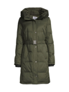 Sam Edelman Belted Longline Puffer Jacket In Loden