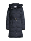 Sam Edelman Belted Longline Puffer Jacket In Navy