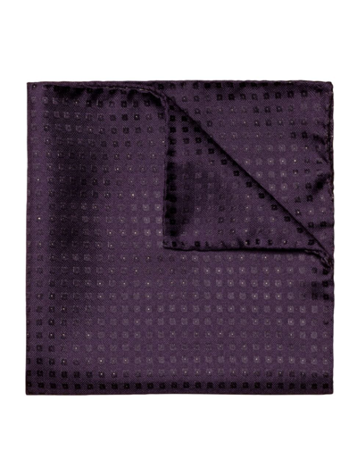 Eton Men's Lurex Dot Silk Pocket Square In Purple