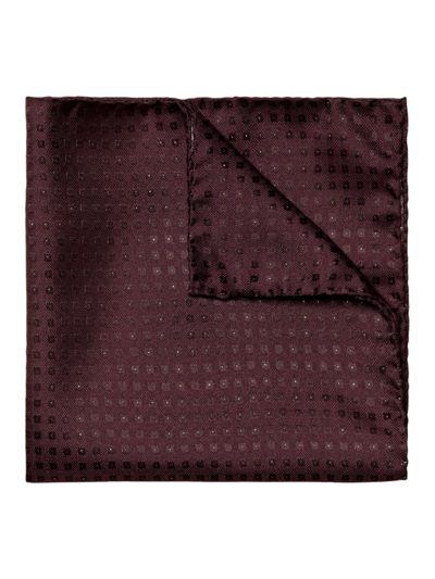 Eton Men's Lurex Dot Silk Pocket Square In Red