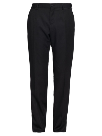 Dolce & Gabbana Men's Wool Stretch Flat Front Pants In Nero